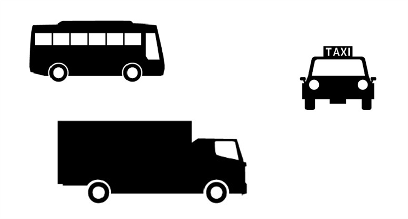 運送業の種類、バス、タクシー、トラック